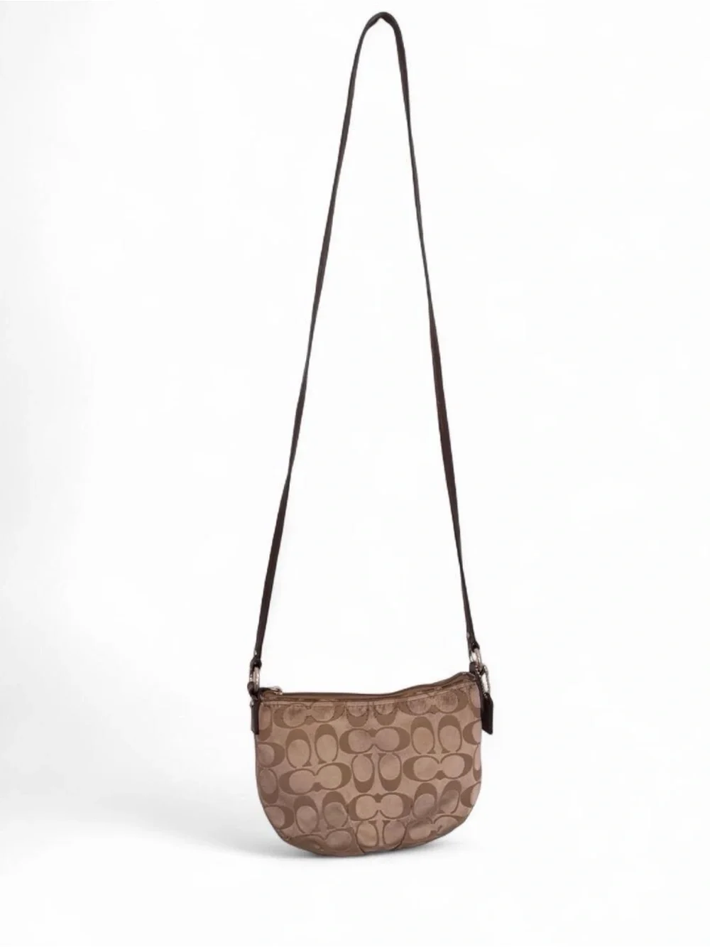 Coach Brown Signature Jacquard Small Crossbody